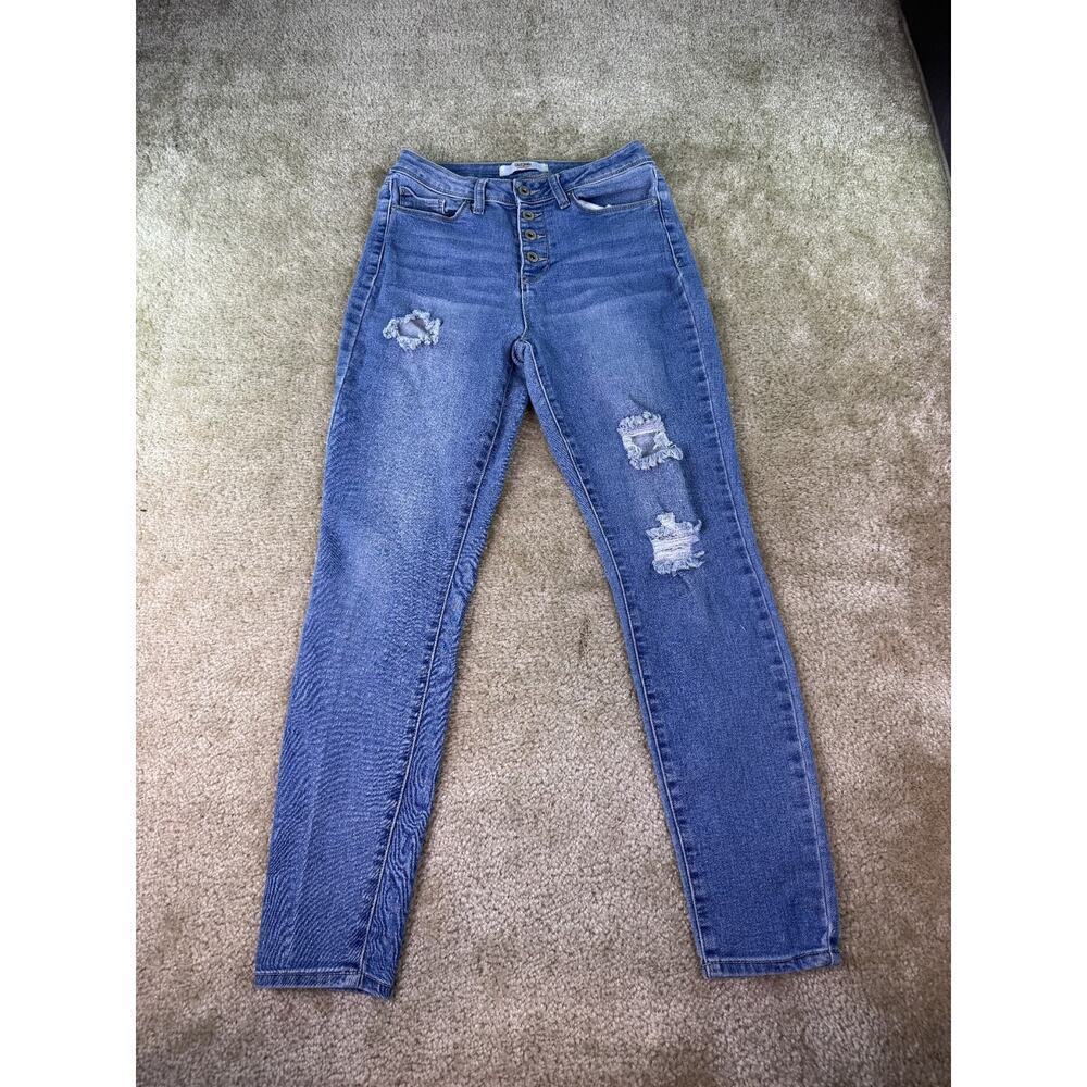 California Vintage Jeans Women's 9 29 Juniors Mid Rise Blue Denim Skinny C741